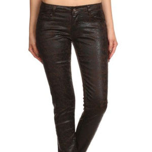 Brown Metallic Finish Pants